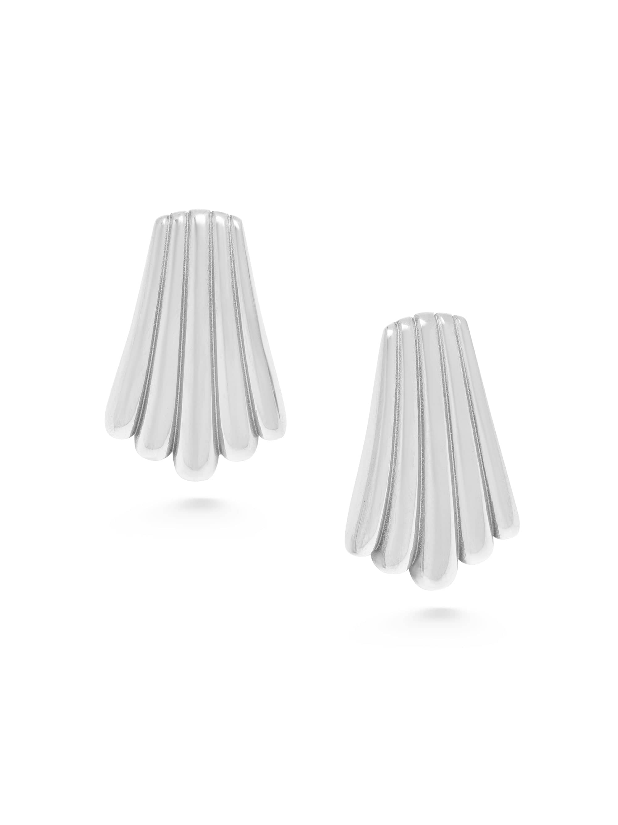 Women's Silver Calico Shell Earrings 0