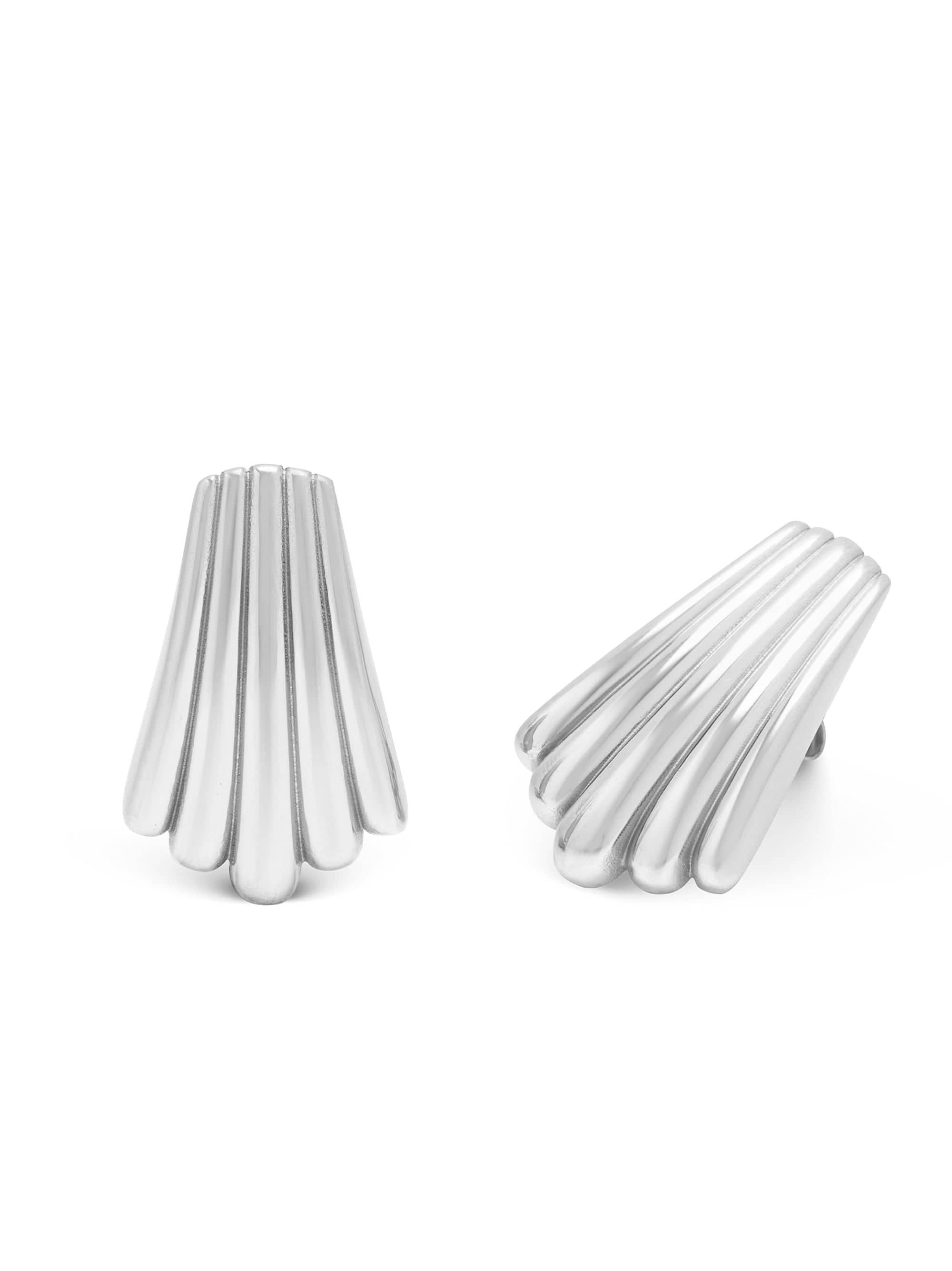 Women's Silver Calico Shell Earrings 2
