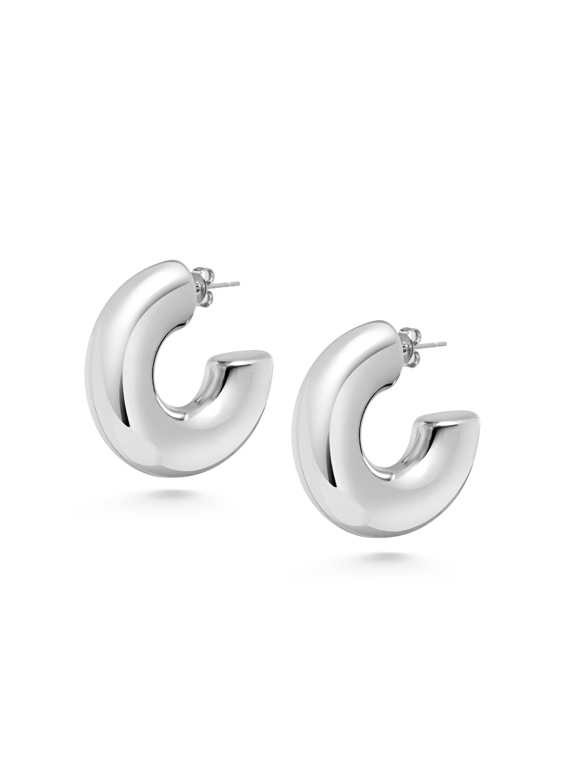 Chunky Tube Hoop Earrings 0