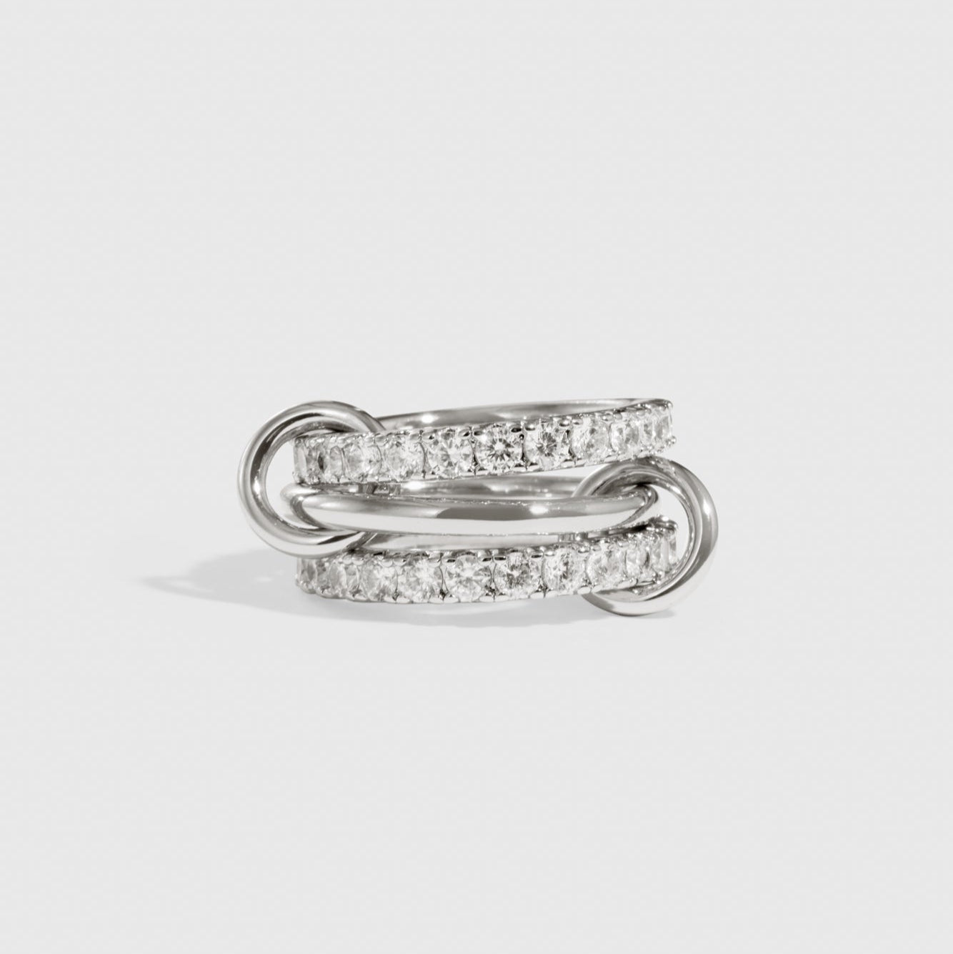 Quintuplet Interlocking Bare Links Ring 0
