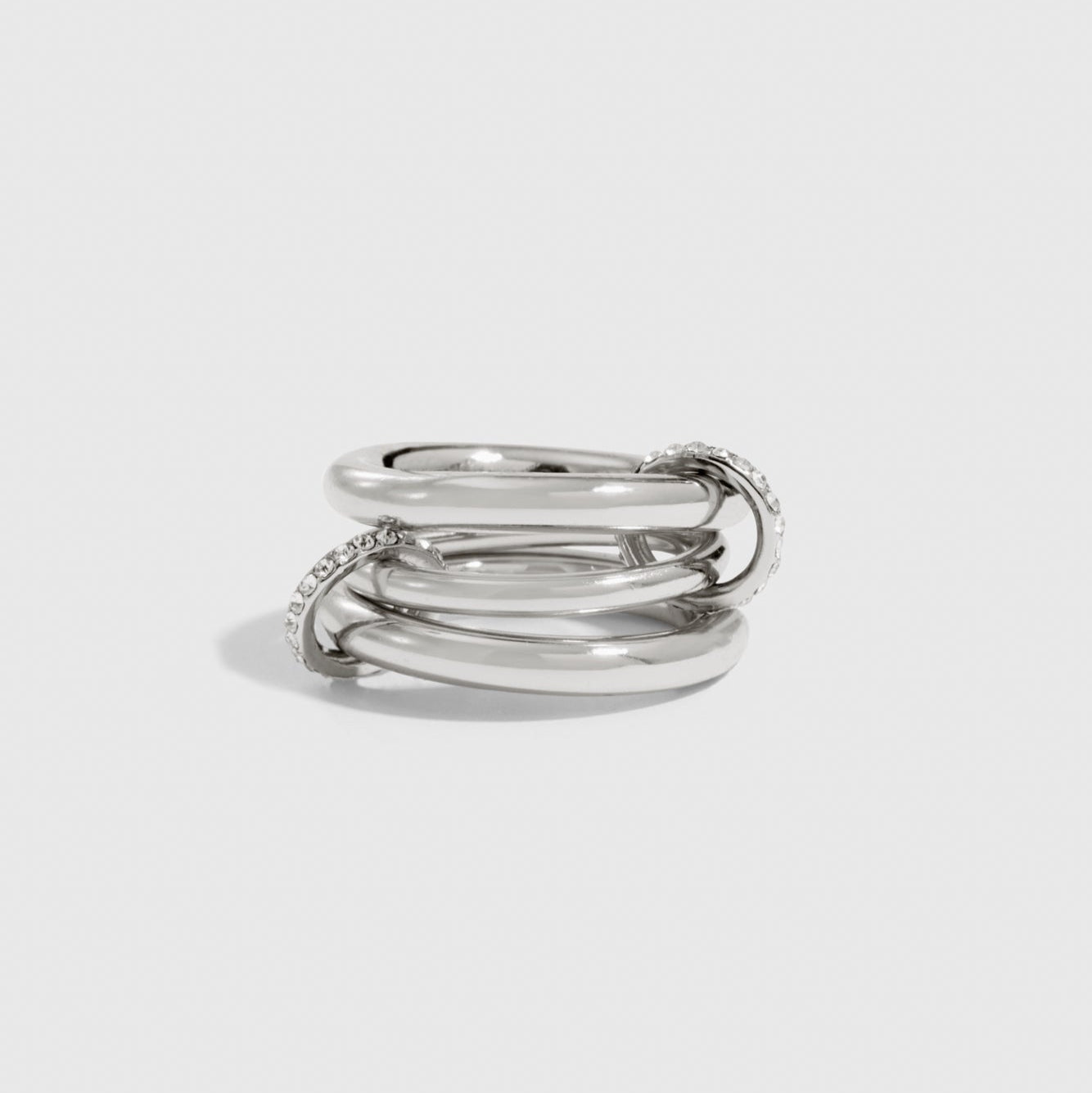 Quintuplet Interlocking Pavé Links Ring 0